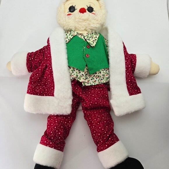 Vintage Handmade Santa Doll Plush Shelf Sitter Stuffed 22 Inches - Picture 10 of 15